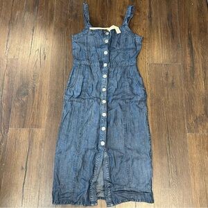 🆕 LOVESTITCH Denim Button Front Midi Dress NEW SZ MED
